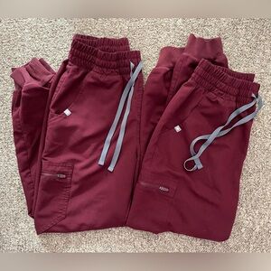 FIGS burgundy Zamora joggers
